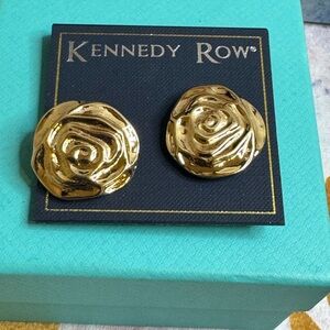 Kennedy Row Gold Rose Earrings